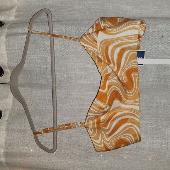 Orange and Cream Fitted Crop Camisole - Picture 2 of 5
